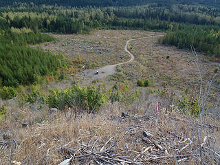 Looking Down At Parking Area