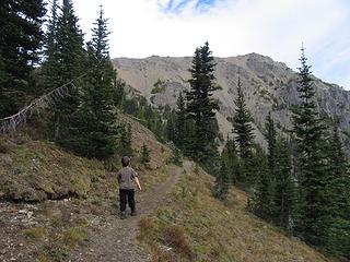 Above Camp Mystery with the west ridge of Buckhorn Mtn behind