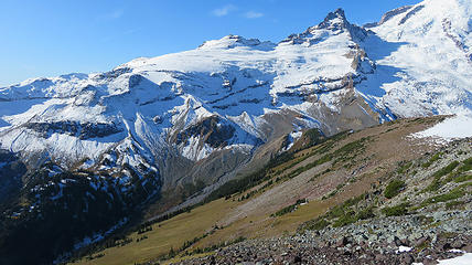 Taking a rearward glance at the approach creek and meadows...