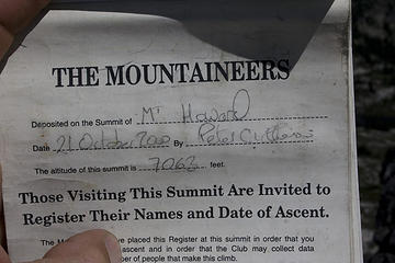 Summit register on Mt Howard