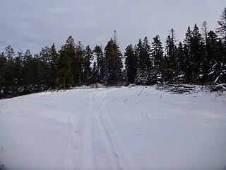 Flattening out near the summit.