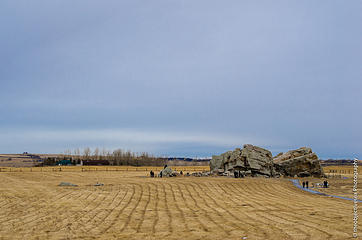 Okotoks erratic (world's largest) near Calgary, ALB - Canadian Tire photo