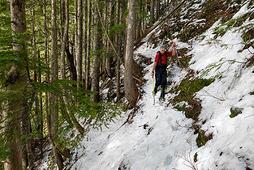 This was one of the scary spots where a slip could have been dangerous.