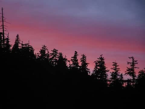 sunset at Packwood Lake