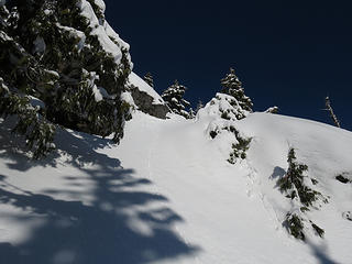 some slopes before final summit ridge walk