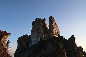 looking up towards the summit