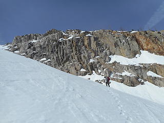 Neil heading up toward the glacier