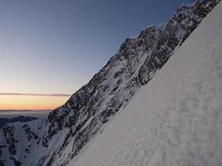 Upper east ridge on the far end of the face