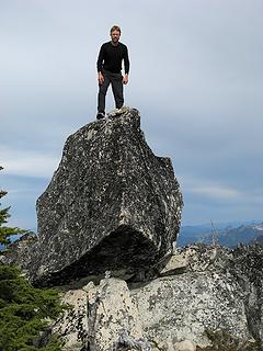 Eric on West French summit boulder