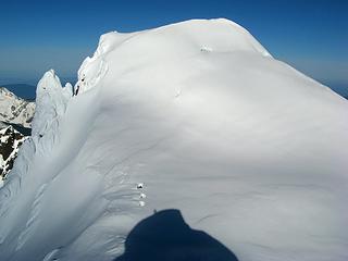 Standing nearly atop Colfaxs east summit, looking at the main summit.