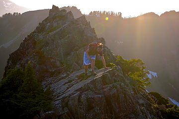 Kirbinator crossing to the SE summit block