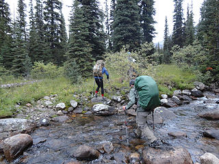 Our first river crossing - before the days of wet feet