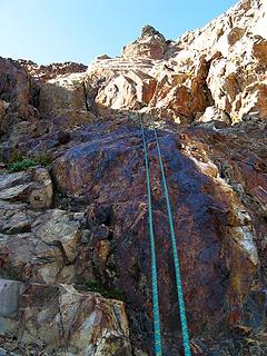 Rappelling down the Nose Gully (descent)