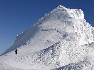 Tom making his way up the final slopes of Sherman