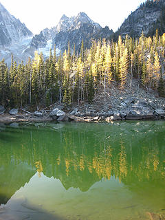 Colchuck Peak reflected in Warmchuck pond