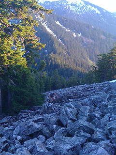 Tom on the Talus field