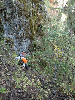 Martin Descends "Steep Dirt Step"