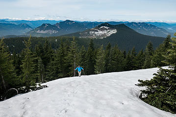 Approaching the summit ridge