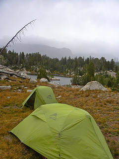 Campsite at no name lake. Ready for a stormy night.