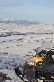 Snowmachining for work in Donnelly Training Area