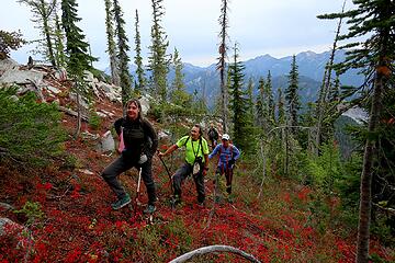 Hiking up the meadows