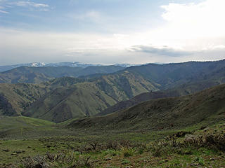 Eastern ridges, canyons, with Mission Ridge in the far background