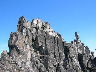 Sherpa and the balanced rock