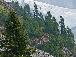 Climbers heading up. 
Shuksan, Lake Ann 9/22/12