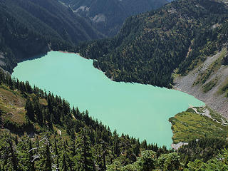 Zooming Into Blanca Lake from Ridge Descent