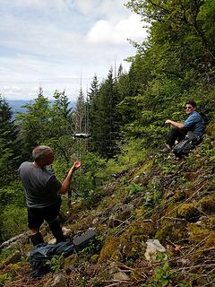 Me getting ready to grab the drone (watch those propellers!)