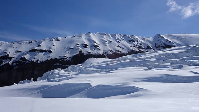 View of the crevasse field