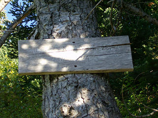 Weathered sign.