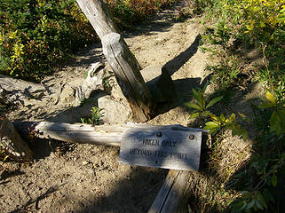 Last junction before trail leading to the top of Sunrise Pk.