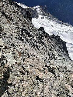 Looking down on the first half of the rock