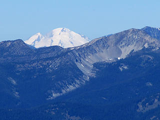 zoomed-in shot of Mt Baker from Tiffany Mountain