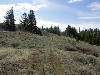 Trail along section of North ridge