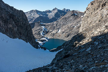 view west from the ritter banner saddle, lake catherine