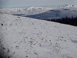 Looking east over the Snake River into Idaho. I believe the peak in the foreground is Wilson Butte on The Wa side and the forested bump below is Puffer Butte.