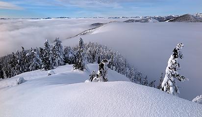 Looking back down the ridge we came up