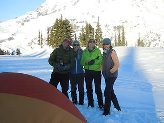 Happy at camp: Carla, Tisha, Suzanne and Barb