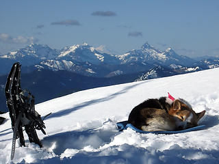Tedium Peak (it's opposite Surprise Peak).  What a lazy dog; all she ever does is nap.