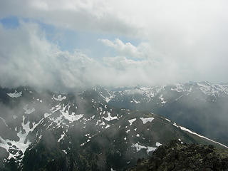 Standing on the summit in disbelief.