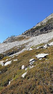 the ramp to gain the SE ridge, circa 7000ft