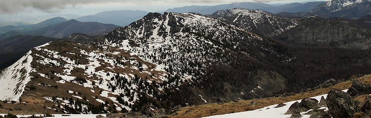 The ridge between Tiffany and Clark Peak