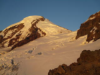 you can see just about the entire route. Note the track on the "Roman Wall" (headwall of the Deming Glacier)