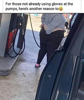 gloves at the pump