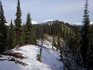 Looking back to the ridge toward the lookout.