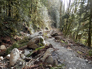 Strategically placed boulders