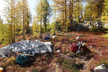 The boys resting near Dry lake