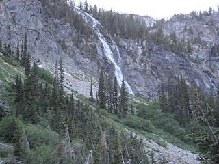 Waterfall to the west of access gully to Devore upper basin